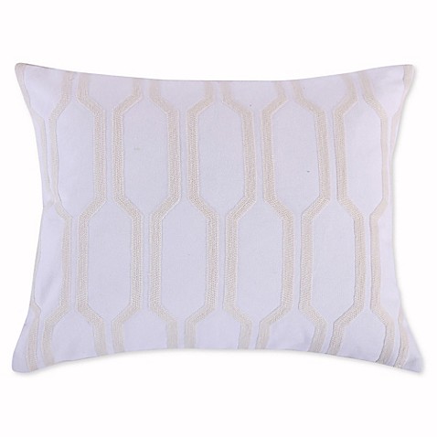 Levtex Home Amelie Crewel Oblong Throw Pillow in White - Bed Bath & Beyond