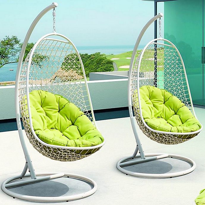 Modway Encounter Patio Stand Alone Swing Chair In White Bed Bath Beyond - Modway Abate Rattan Outdoor Patio Swing Chair