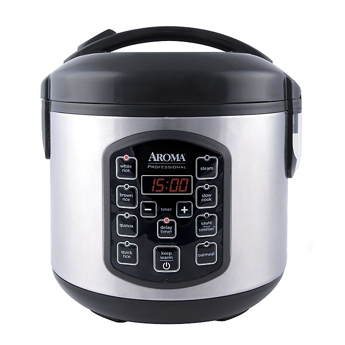 Aroma Professional Cool Touch 8-Cup Rice Cooker in Stainless Steel 