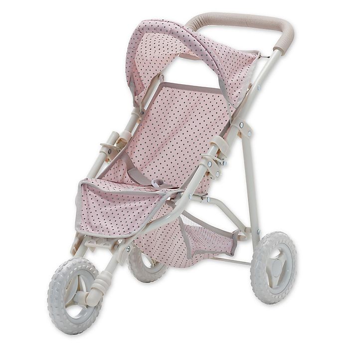 Olivia's Little World Polka Dots Princess Baby Doll Jogging Stroller in Pink/Grey