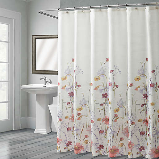 Pressed Flowers Shower Curtain, Flower Shower Curtain