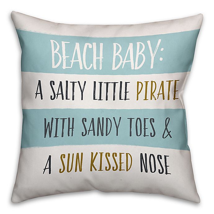 Designs Direct First Mate Collection Beach Baby Throw Pillow in Blue