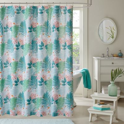 Intelligent Design Tropicana Shower Curtain in Aqua  Bed Bath  Beyond