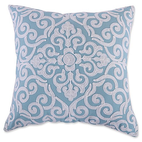 Levtex Home Massana Crewel Throw Pillow in Teal - Bed Bath & Beyond