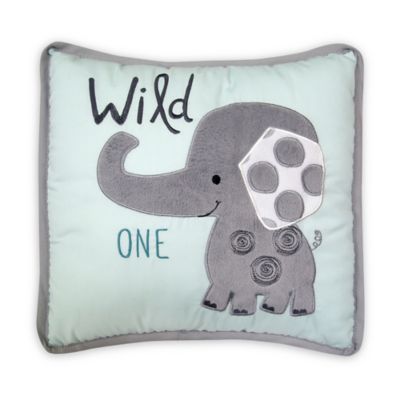 Buy Lambs & Ivy Yoo Hoo Elephant Throw Pillow in Grey/Blue from Bed Bath & Beyond