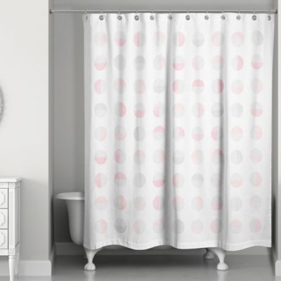Designs Direct Spring Watercolor SemiCircles 74Inch Shower Curtain in Pink  Bed Bath  Beyond