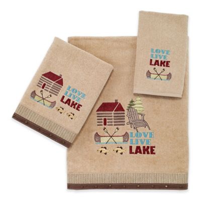 Buy Avanti "Love Live Lake" Velour Bath Towel in Rattan 