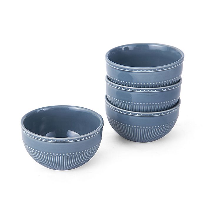 Mikasa® Italian Countryside Accents Fluted Fruit Bowls in Blue (Set of 4)