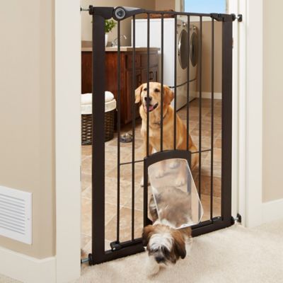 extra tall pet gate with cat door