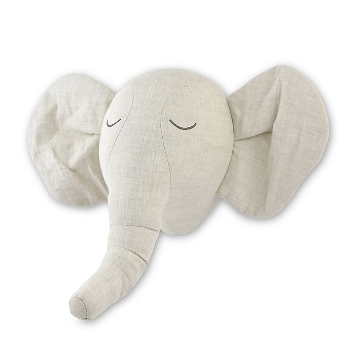 Just Born® Keepsake Washed Linen Elephant Head Wall Art