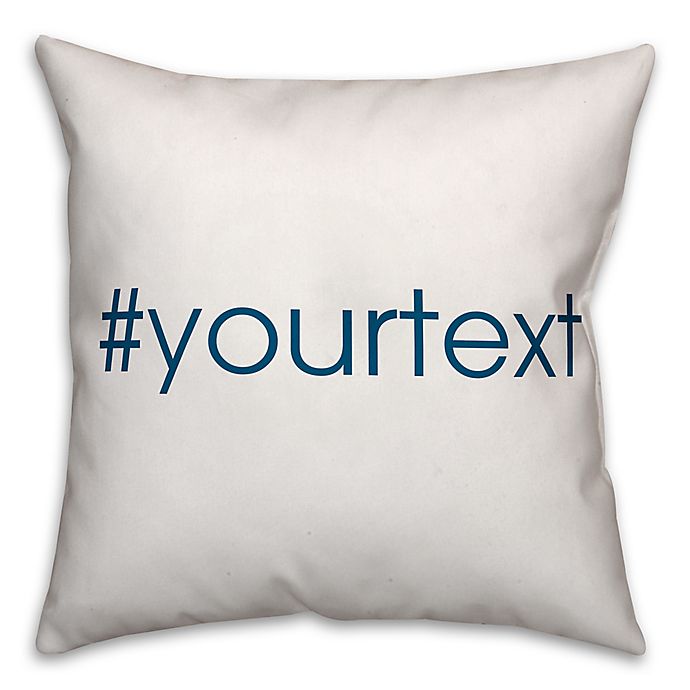 Designs Direct Sans-Serif Font Hashtag Square Throw Pillow in Blue