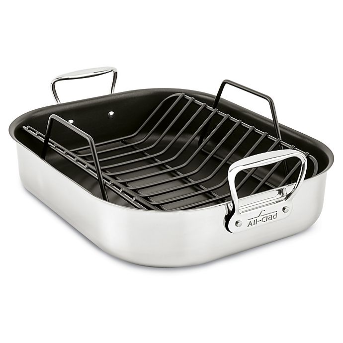 All-Clad®Nonstick 16-Inch x 13-Inch Stainless Steel Roaster with Rack