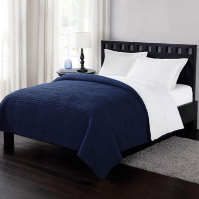 London Fog® Reversible Crinkle Blanket - Bed Bath & Beyond