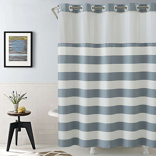 Hookless Cabana Stripe Shower Curtain, Dkny Highline Stripe Shower Curtain