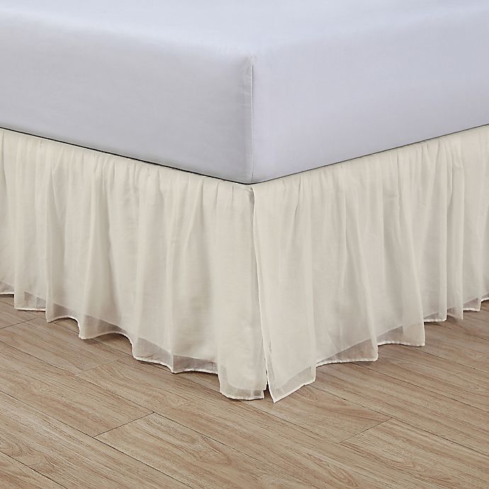 Cotton Voile 15-Inch Full Bed Skirt in Ivory