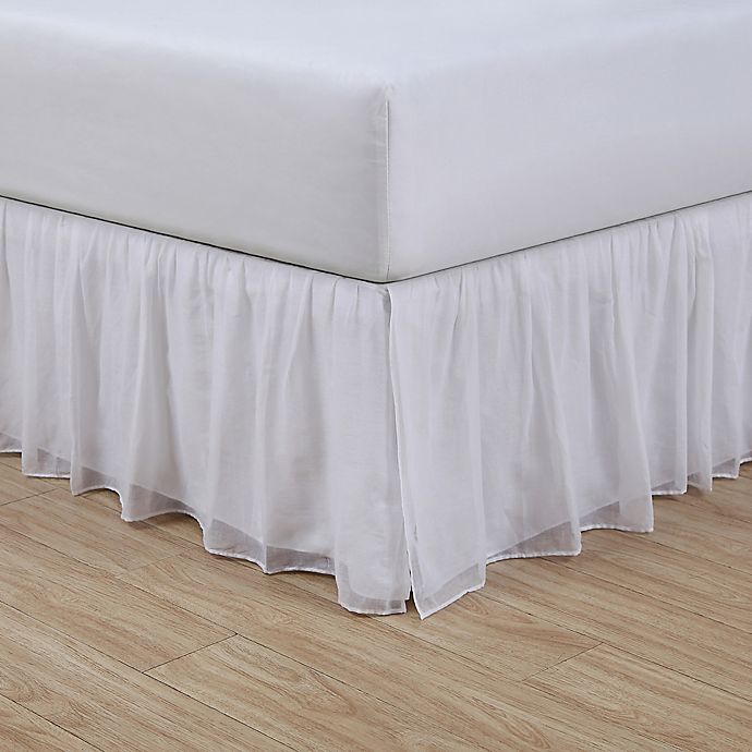 Cotton Voile 15-Inch King Bed Skirt in White