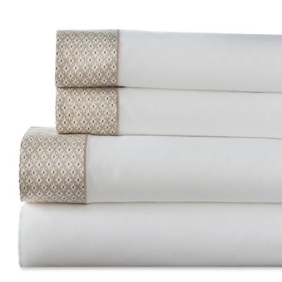 Adara Printed Hem 400-Thread-Count Sheet Set - Bed Bath ...