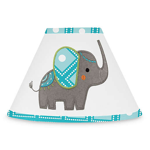 Sweet Jojo Designs Mod Elephant Lamp, Baby Blue Elephant Lamp Shade
