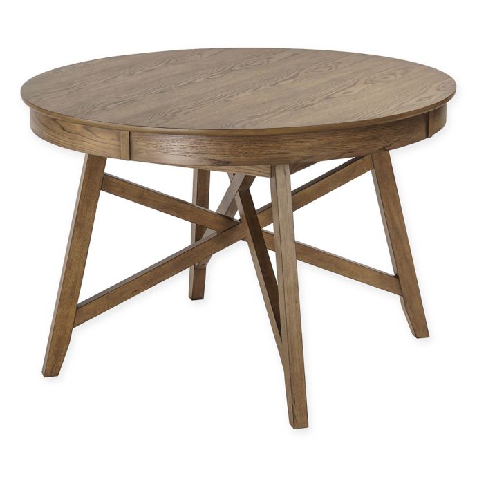 Madison Park Brennan 45-Inch Round Dining Table in Natural Oak | Bed ...