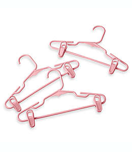 Ganchos de plástico para ropa de niños Merrick color rosa