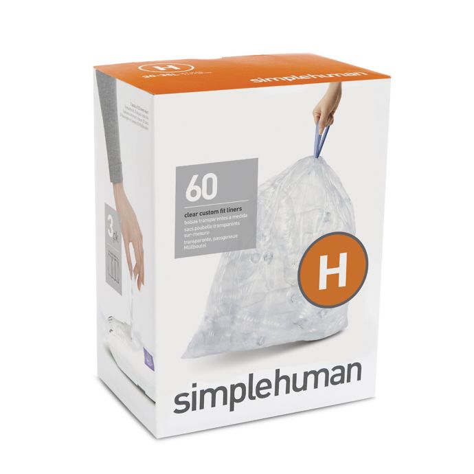 simplehuman Custom Fit Trash Can Liners G 30L 20 Count Lot of 2-40 Total Bags 