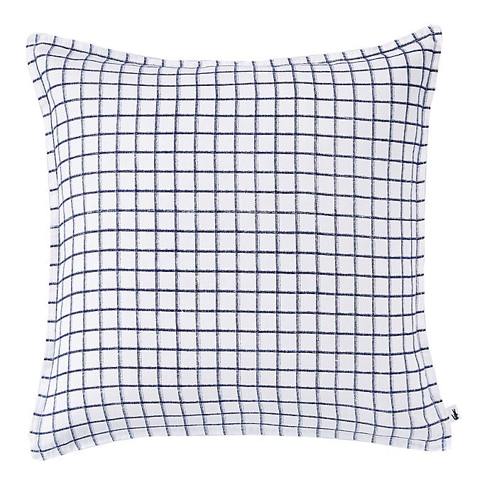 Lacoste Chevron Printed Linen Square Throw Pillow in Blue/White