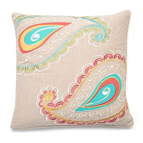 Levtex Home Araya Paisley Square Throw Pillow in Taupe - Bed Bath & Beyond