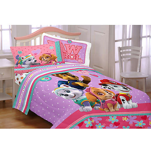 Paw Patrol Pals Comforter Set In Pink, Paw Patrol 4pc Bed In A Bag Set Twin Size With Bonus Tote