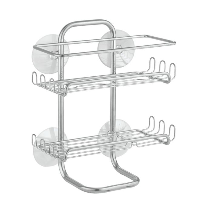Suction Corner Rack Shelf Organizer Caddy Storage Bathroom Shower Wall Basket UK 