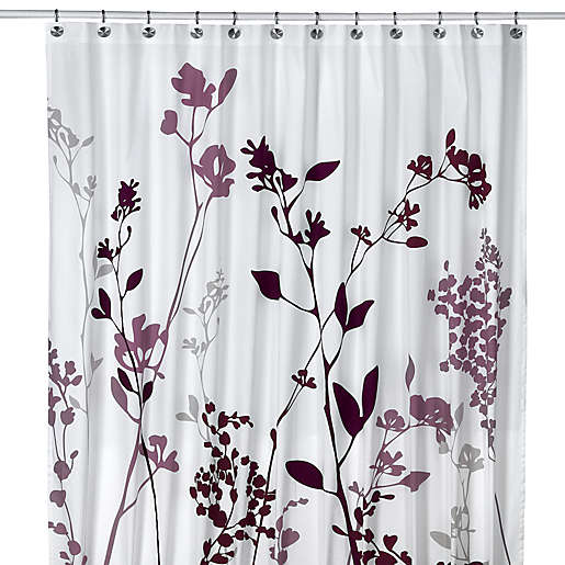 84 Inch Fabric Shower Curtain In Purple, Purple And Gray Shower Curtain