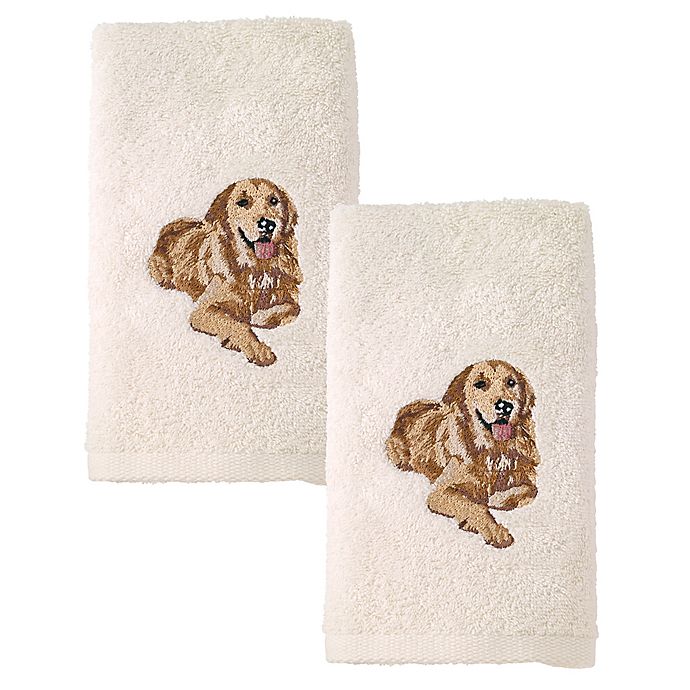 Husky Dog SET OF 2 BATH HAND TOWELS EMBROIDERED BY LAURA Husky Dog SET OF 2 BATH HAND TOWELS EMBROIDERED BY LAURA