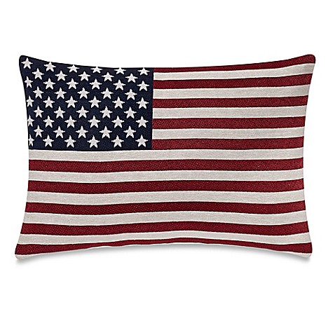 Make-Your-Own-Pillow Americana Oblong Throw Pillow Cover in Red - Bed Bath & Beyond