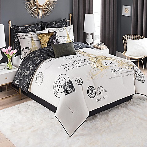 paris gold comforter set - bed bath & beyond