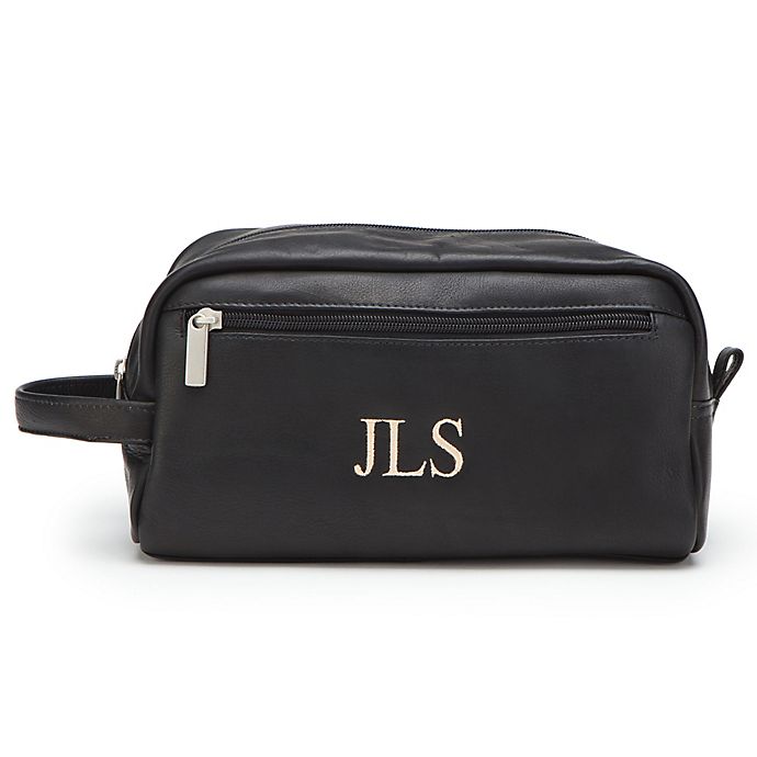 Leather Toiletry Bag in Black