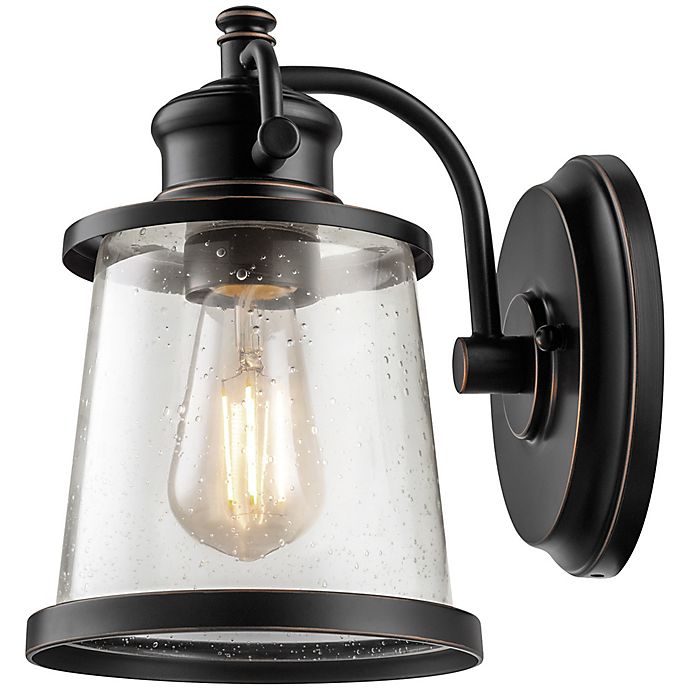 Globe Electric Sutherland 1Light Bronze Outdoor Integrated LED Wall Mount Sconce 
