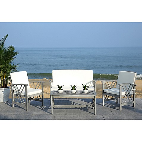 Safavieh Fontana 4-Piece Patio Furniture Set in Grey Wash ... Safavieh Fontana 4-Piece Patio Furniture Set in Grey Wash ... on Safavieh Fontana 4 Piece Outdoor Set id=90353