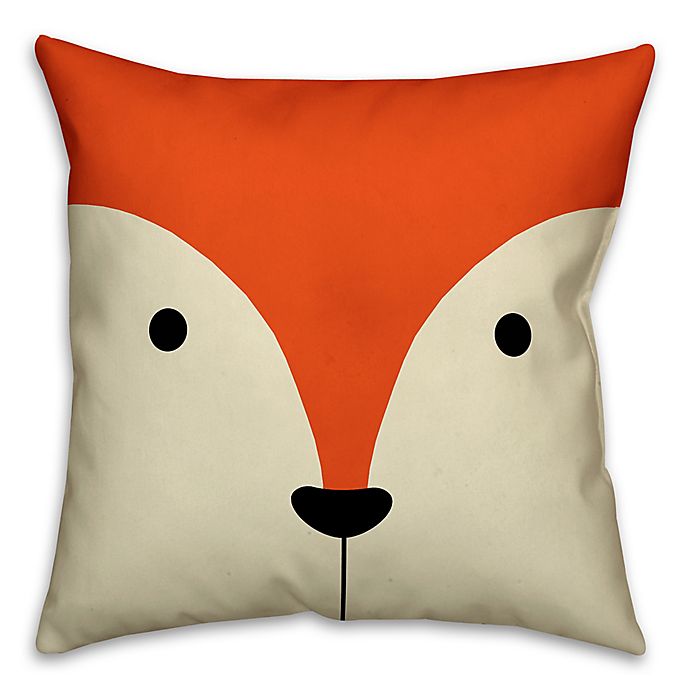 Designs Direct Fox Face Friend 16-Inch Square Throw Pillow in Orange