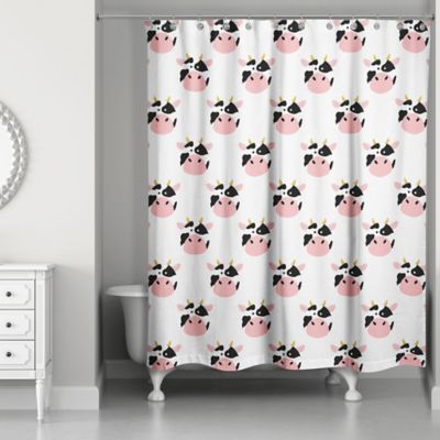 Kids Bath Decor \u0026gt; Designs Direct Cow Face Friend 74Inch Shower Curtain in White from Buy Buy Baby