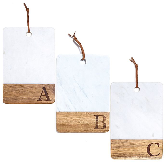 Artisanal Kitchen Supply® Monogram Marble and Acacia Wood Paddle Board