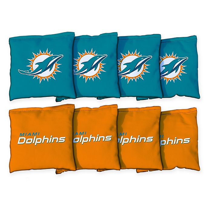 Miami Dolphins Set of 8 Cornhole Bean Bags FREE SHIPPING 