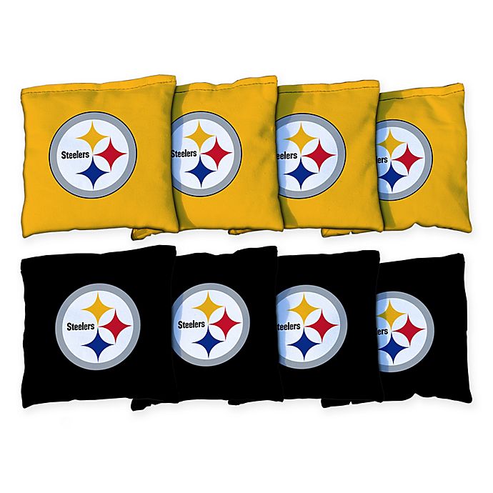 PITTSBURGH STEELERS CORNHOLE BEAN BAGS SET OF 8 TOP QUALITY TOSS GAME 