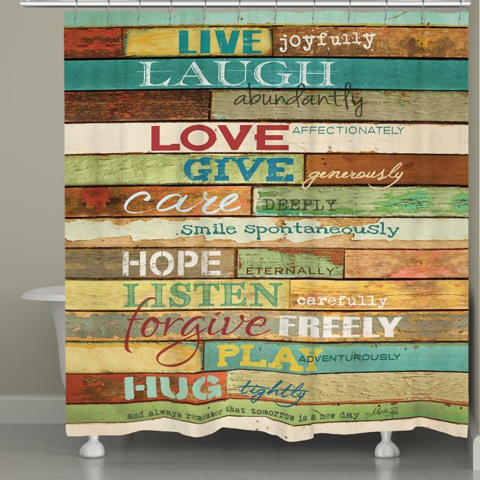 Set Of 12 Shower Curtain Hooks Live Laugh Love Flower Floral Bathroom Home Decor 