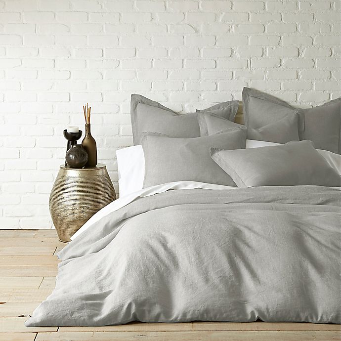 Levtex Home Washed Linen King Duvet Cover in Light Grey