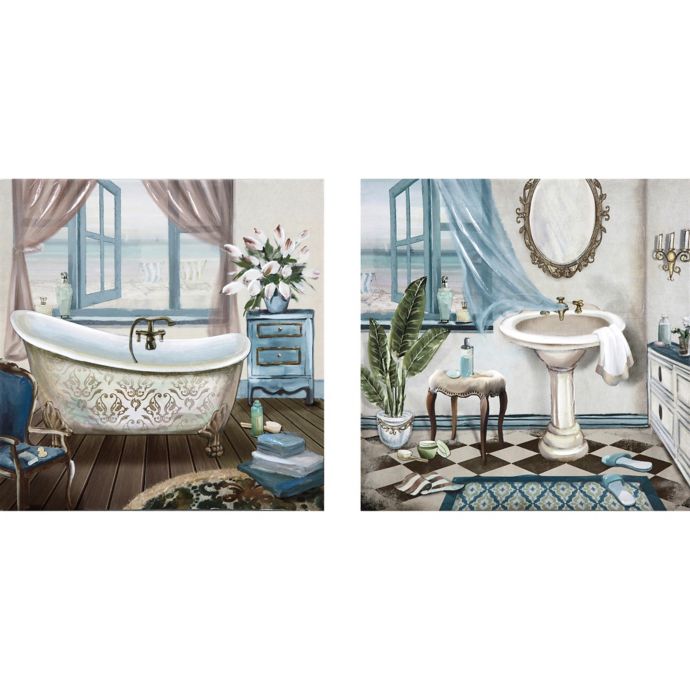 Bath 12 Inch X 24 Inch Canvas Wall Art Set Of 2 Bed Bath Beyond