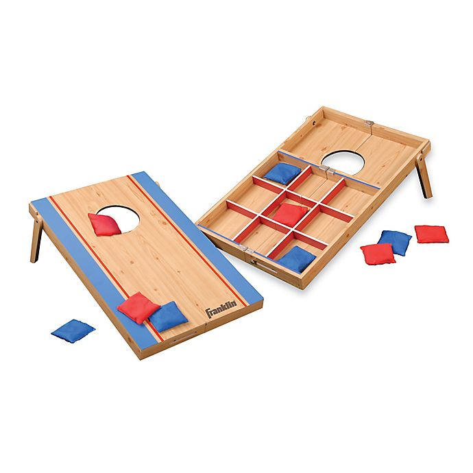 Outdoor Fun 2-in-1 Cornhole Bean Bag Toss Game And Tic Tac Toe Game Set Gift 