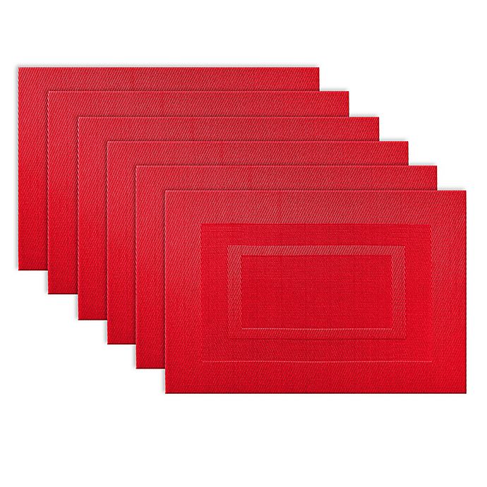 Double Frame Placemats in Tango Red (Set of 6)