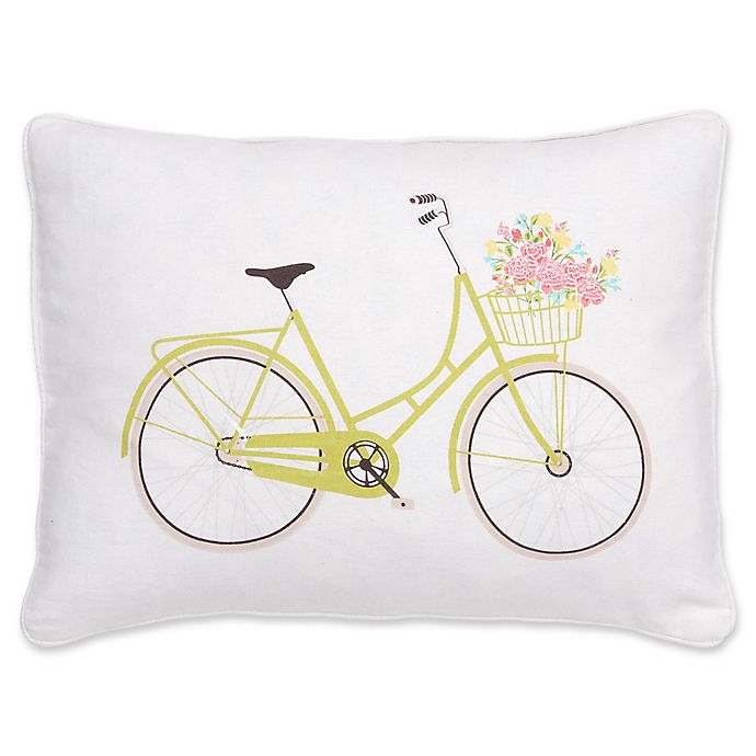 Levtex Home Juliet Bicycle Oblong Throw Pillow in White