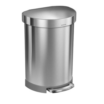 Bote de basura semi redondo de acero inoxidable simplehuman® con pedal 60 L