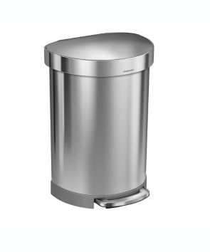 Bote de basura semi redondo de acero inoxidable simplehuman™ con pedal 60 L