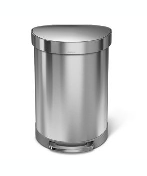 Bote de basura semi redondo de acero inoxidable simplehuman™ con pedal 60 L
